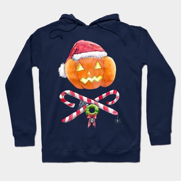 Pumpkin Santa Hoodie by TheresaLammon